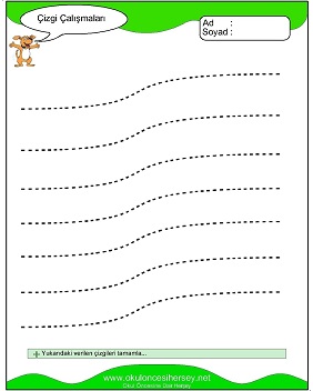 okul öncesi çizgi çalışma sayfaları